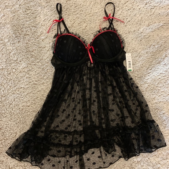 Rene Rofe Other - Black Polka dot Lingerie Set